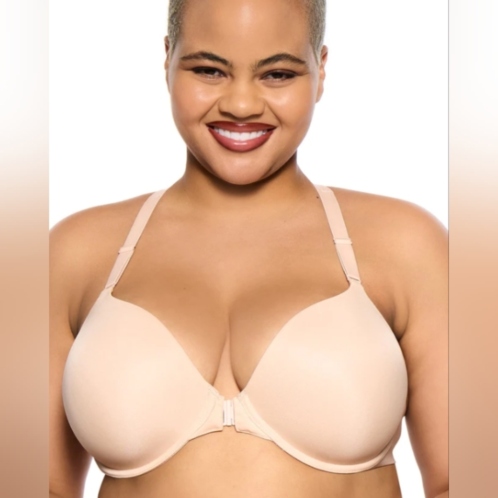 Paramour by Felina Abbie Front Close T back Bra,32G, Sugar Babe,New without Tag